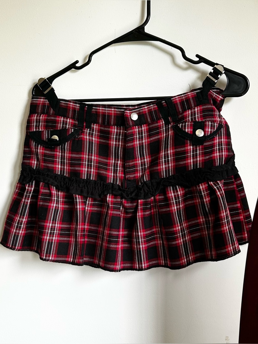 Red Plaid Mini Skirt